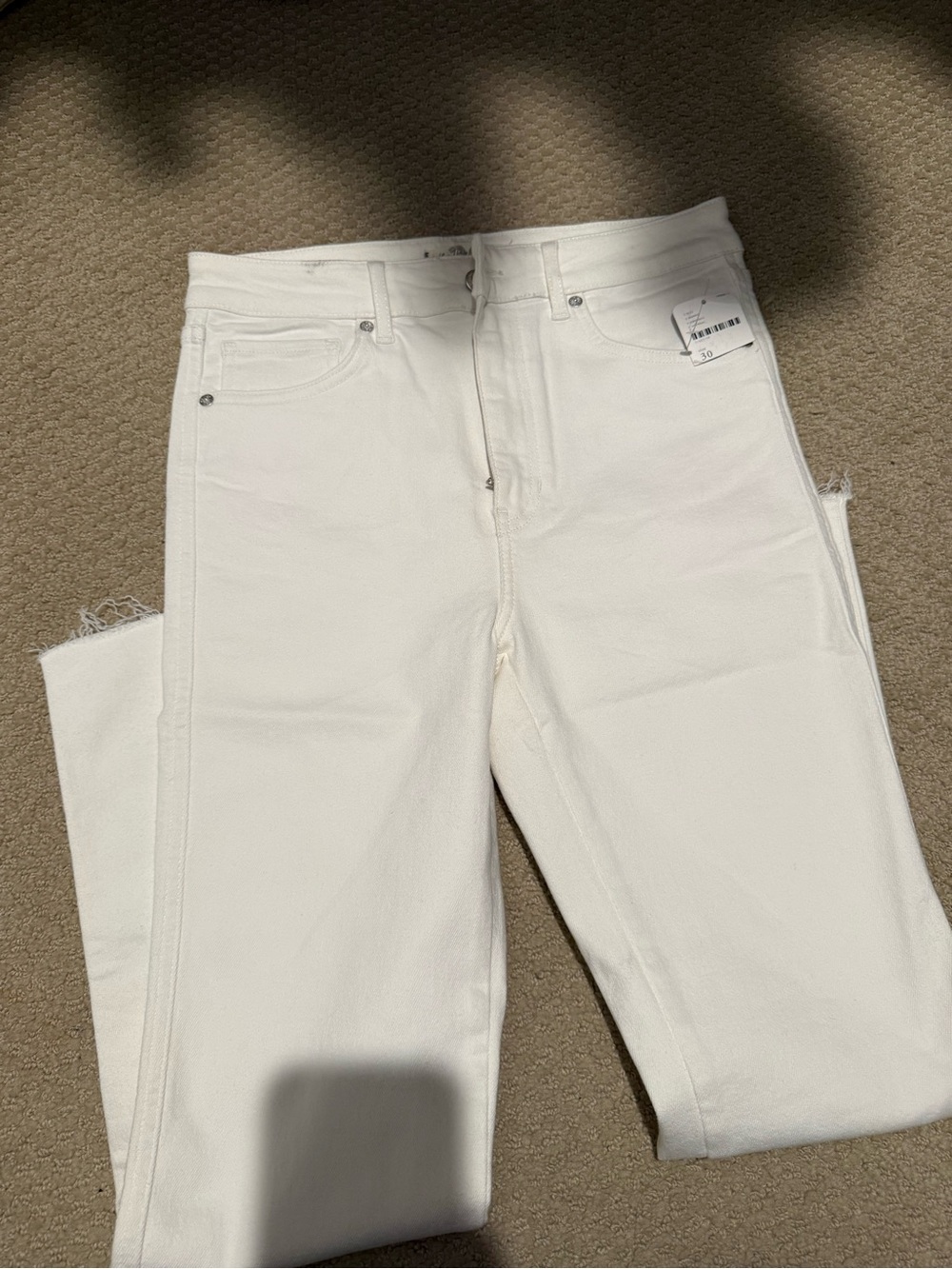 We The Free Women's White Straight Leg Jeans